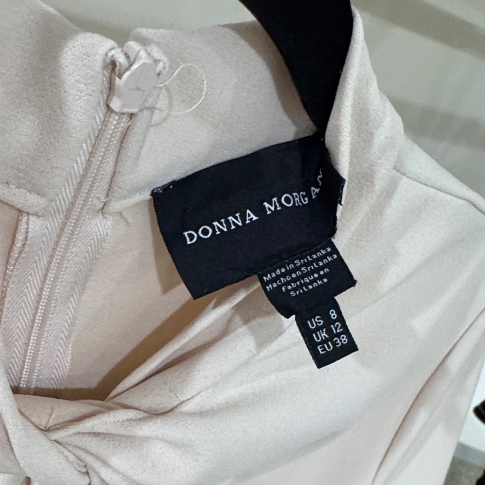 Donna Morgan Soft Cream Long Sleeve Dress - Picture 2 of 5
